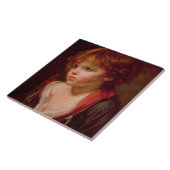 Carreau Un garçon d'une chevelure blond avec une chemise (Côté)