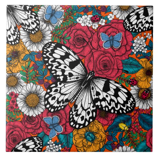 Carreau Un jardin coloré (Devant)