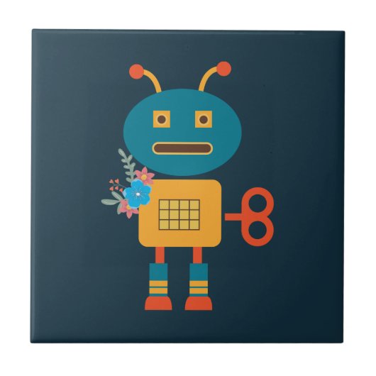Carreau Un joli robot design pour enfants (Devant)