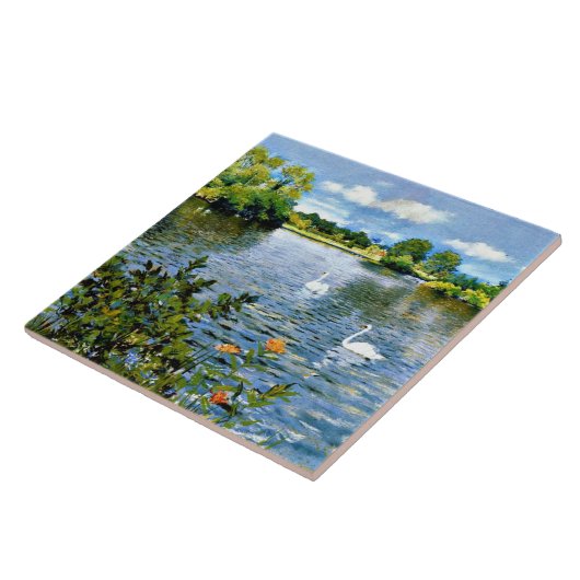 Carreau Un lac de Long Island, art, (Côté)