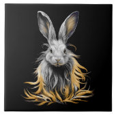 Carreau Un lapin gris génial en feu (Devant)