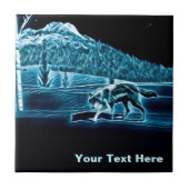 Carreau Un Loup Sur Neige (Devant)