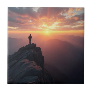 Carreau Un majestueux lever de soleil vu du sommet de la m