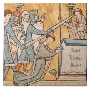 Carreau Un Martyre précoce de St Thomas Becket dans l'art