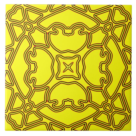 Carreau Un motif classique couleur jaune vif (Devant)