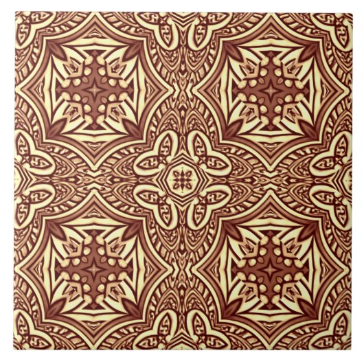 Carreau Un motif classique marron vintage unique (Devant)