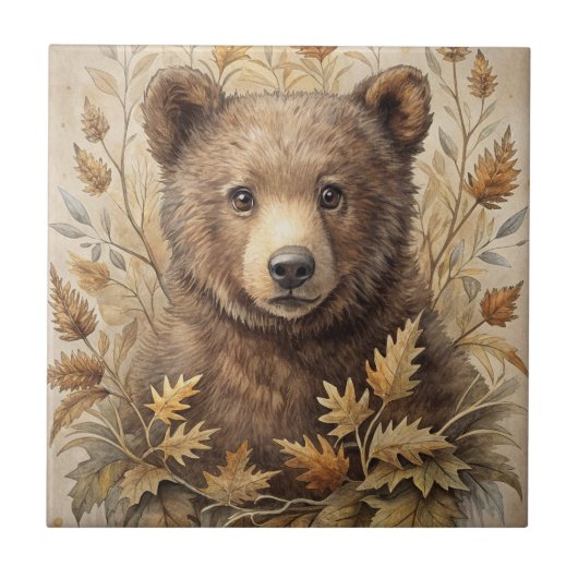 Carreau Un ours mignon en forêt (Devant)