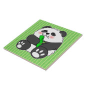 Carreau Un Panda Bébé Mignonne Mangeant Stalk Bambou (Côté)
