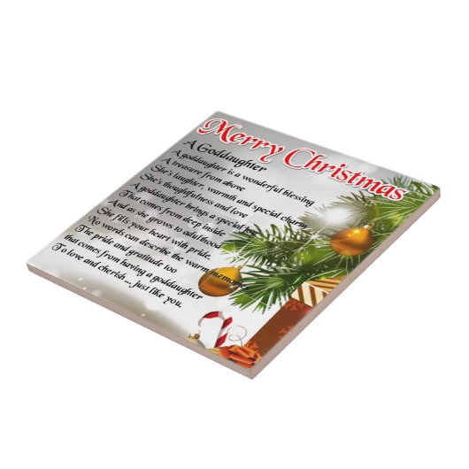 Carreau Un poème de filleule - conception de Noël (Côté)