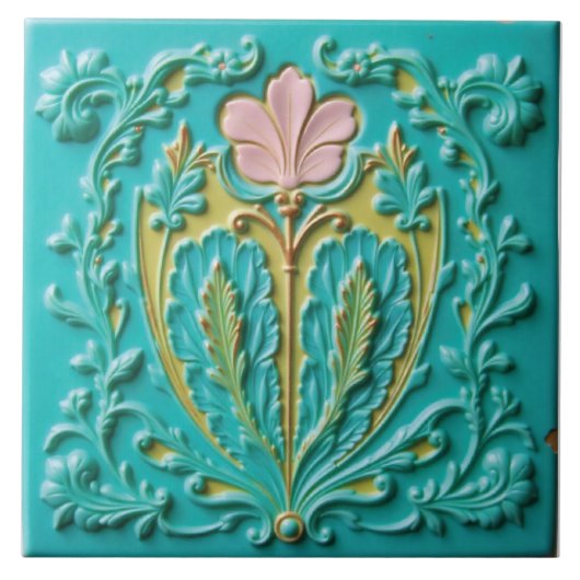 Carreau Un réveil turquoise au printemps (Devant)