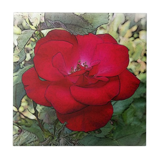 Carreau Un rose solitaire (Devant)