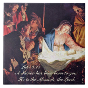 Carreau Un sauveur est né Luc 2, Nativité de Noël