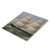 Carreau Un schooner mâté par deux outre de Douvres (huile (Côté)