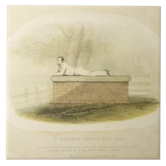 Carreau Un seigneur Byron (1788-1824 de l'écolier de herse (Devant)