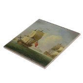 Carreau Un sloop anglais et une frégate dans une brise (Côté)