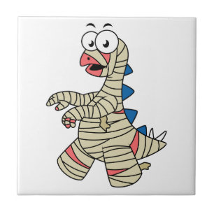 Carreau Un Stegosaurus Caricature Habillé Comme Une Maman.