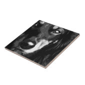 Carreau Un teckel miniature noir et blanc (Côté)