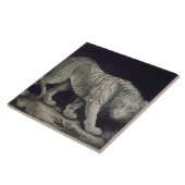 Carreau Un tigre de vagabondage (crayon sur le papier) (Côté)