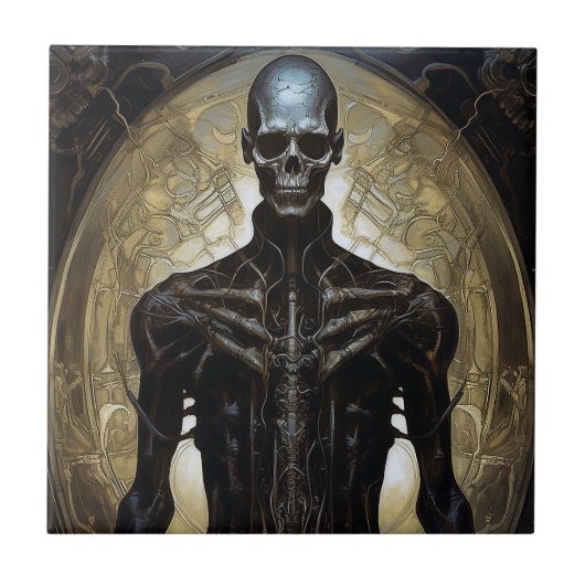 Carreau Undead Cyborg Sci-Fi Horror Art (Devant)