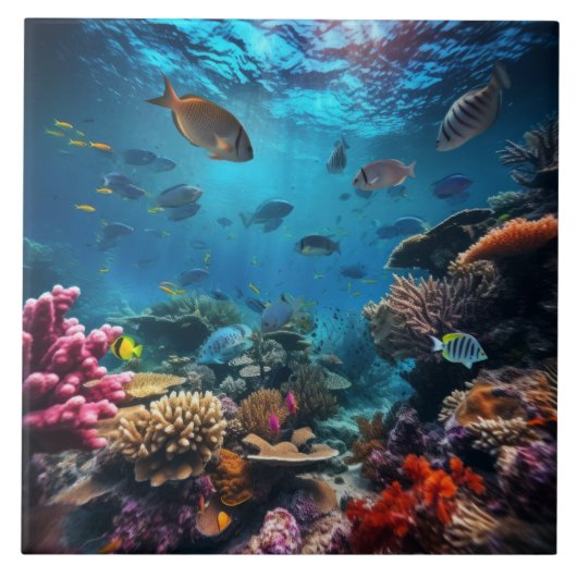 Carreau Underwater Scene Ceramic Tile (Devant)
