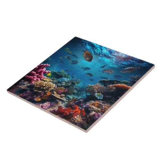 Carreau Underwater Scene Ceramic Tile (Côté)