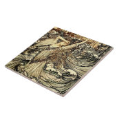 Carreau « Undine dans les vagues » par Arthur Rackham (Côté)