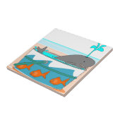 Carreau Une baleine dans un seau (Côté)