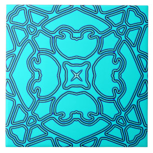 Carreau Une céramique motif classique couleur turquoise vi