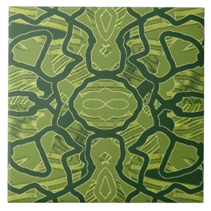 Carreau Une céramique motif classique couleur verte vintag