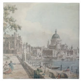 Carreau Une copie d'une partie d'un dessin par Canaletto, (Devant)