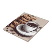 Carreau Une coupe de café et de cookies (Côté)