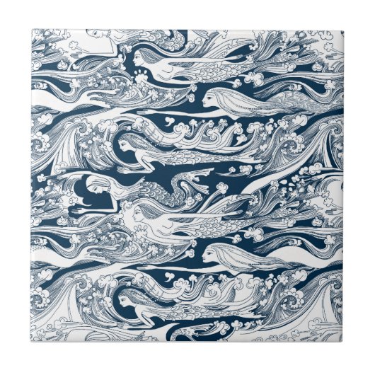 Carreau Une école de bain de sirènes par (Devant)