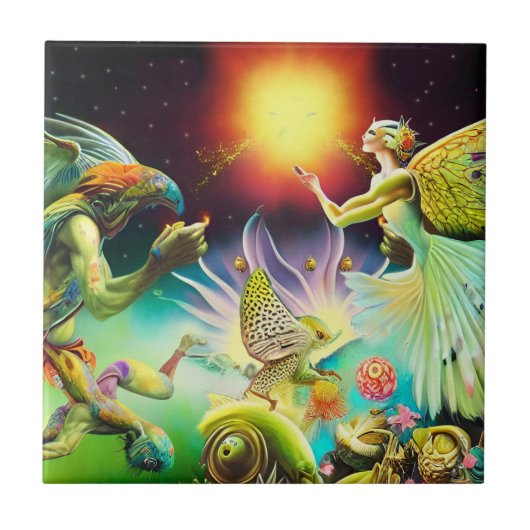 Carreau Une époque de peinture à l'huile repensée (Devant)