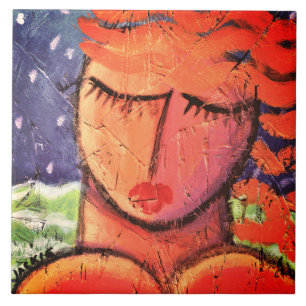 Carreau Une femme au bord de la mer Peinture Abstraite Car