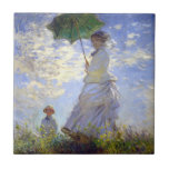 Carreau Une femme avec un parasol par Claude Monet<br><div class="desc">S'il vous plaît visitez mon magasin pour un design plus intéressant et plus de choix de couleurs. =>     zazzle.com/iwheels*</div>