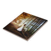 Carreau Une femme marche avec un loup (Côté)