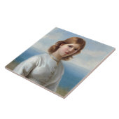 Carreau Une fille en robe de soie blanche pour la sainte c (Côté)