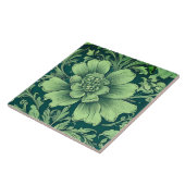 Carreau Une fleur vintage vert sauge  (Côté)