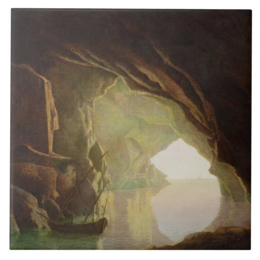 Carreau Une grotte dans le Golfe de Salerno, coucher du (Devant)