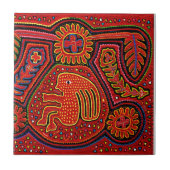 Carreau Une indienne de Kuna à vélo (Devant)