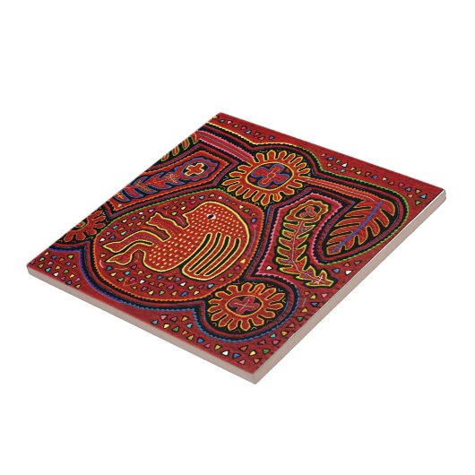 Carreau Une indienne de Kuna à vélo (Côté)