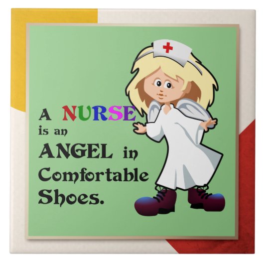 Carreau Une infirmière est un ange en chaussures confortab (Devant)