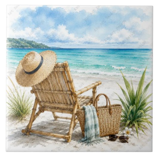Carreau une journée à la plage (Devant)
