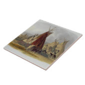 Carreau Une loge de peau d'un chef d'Assiniboin, plaquent (Côté)