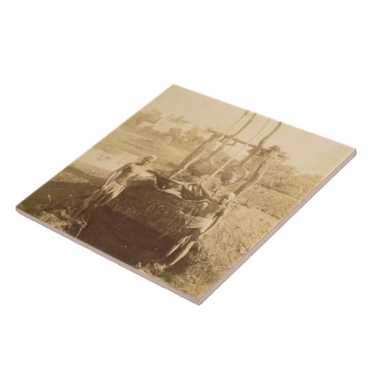 Carreau Une machine égyptienne d'irrigation sur les (Côté)