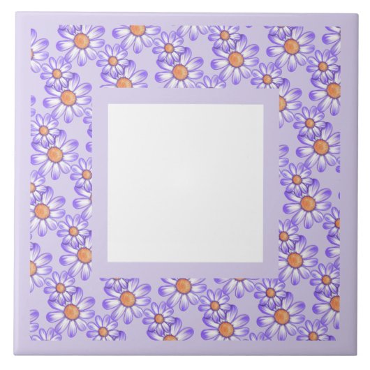 Carreau Une marguerite violette/papillon (Devant)