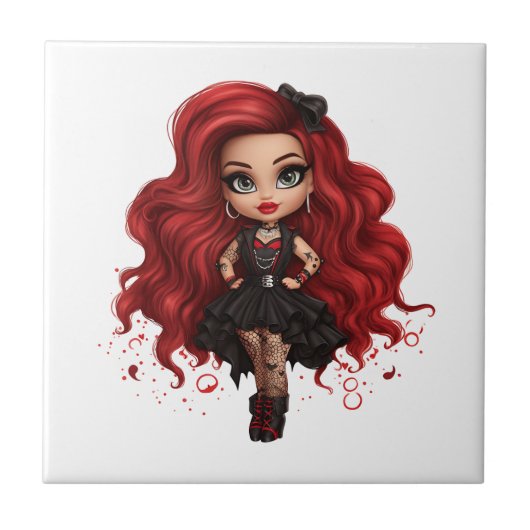 Carreau Une mignonne fille Halloween collection de design (Devant)