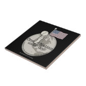 Carreau Une nation sous Dieu, petit garçon au drapeau amér (Côté)