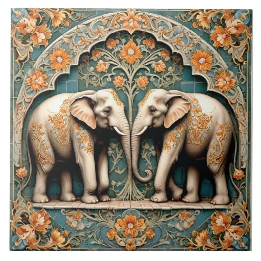Carreau Une paire de pachydermes (Devant)
