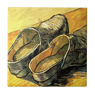 Carreau Une paire de sabots en cuir par Vincent van Gogh